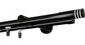 Karnisz podwójny Malibu czarna Ø 19 w kolorze czarny