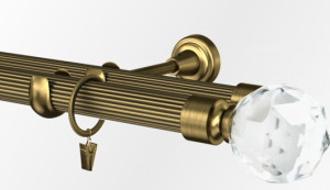  Karnisz metalowy podwójny Ø25/19mm Cristal kula 250cm